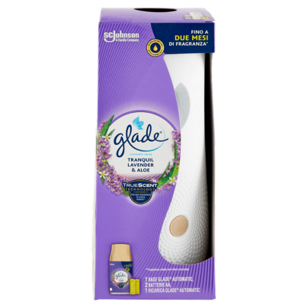 Glade Automatic Spray Base con Ricarica, Profumatore per ambienti, Fragranza Calm Lavender 269 ml