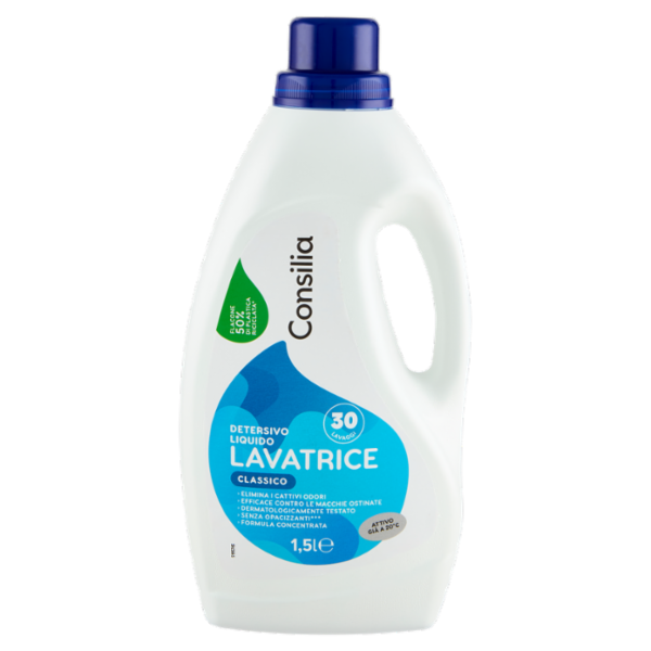 Consilia Detersivo per Lavatrice Liquido Classico 30 Lavaggi 1,5 L
