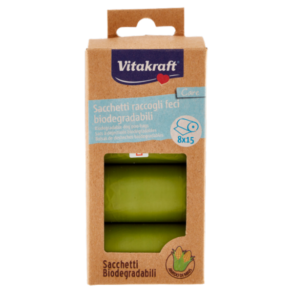 Vitakraft Care Sacchetti raccogli feci biodegradabili 8 x 15 pz