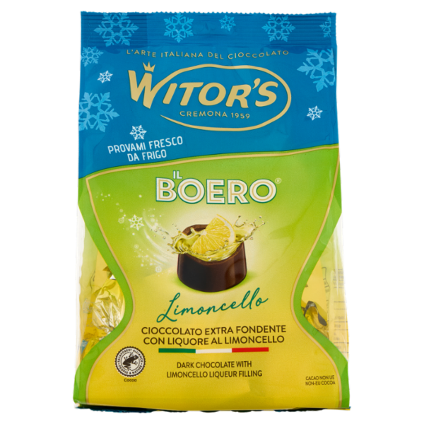Witor's il Boero Limoncello Cioccolato Extra Fondente con Liquore al Limoncello 200 g