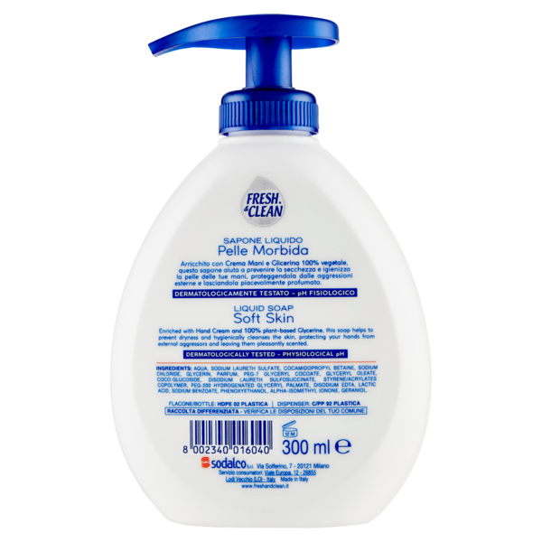 Fresh & Clean Detergente Mani e Viso Saponecrema Protettivo 300 ml