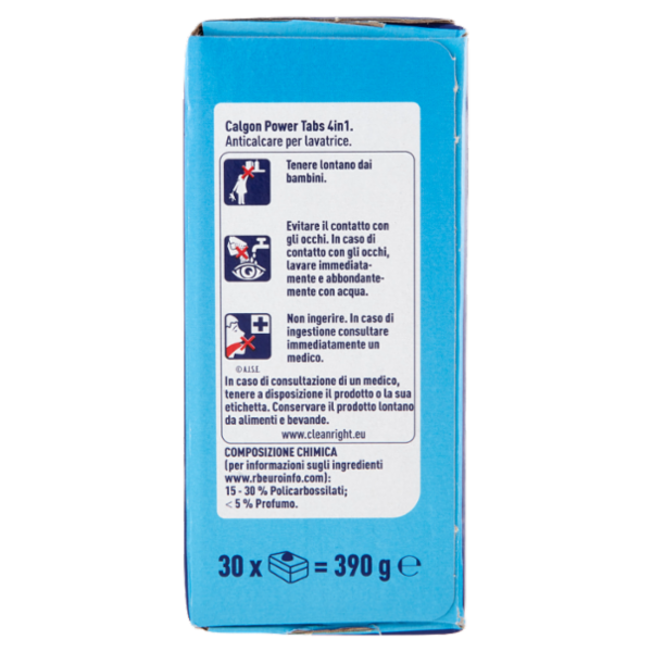 Calgon Power Tabs 4in1 Anticalcare lavatrice 30 Tabs 390 gr