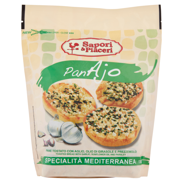 Sapori & Piaceri PanAjo Pane Tostato con Aglio, Olio di Girasole e Prezzemolo 150 g