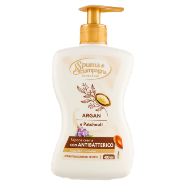 Spuma di Sciampagna Benessere Sapone crema Argan e Patchouli 400 ml