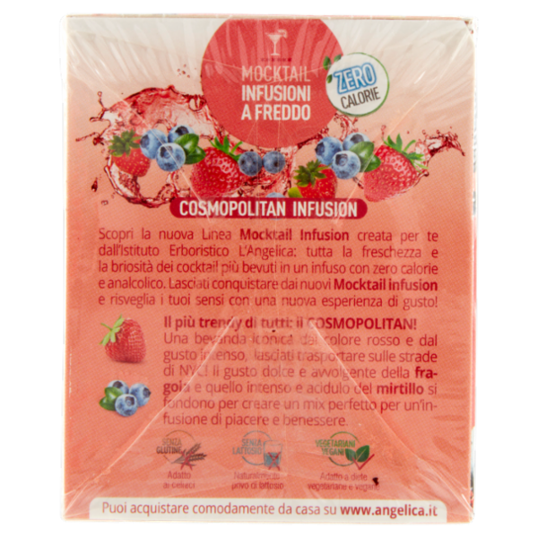 L'Angelica Mocktail Infusioni a Freddo Fragola & Mirtillo Cosmopolitan Infusion 18 Filtri 36 g