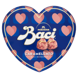 BACI PERUGINA Caramellato Cioccolatini Fondenti Ripieni Al Gianduia Scatola Cuore San Valentino 100g