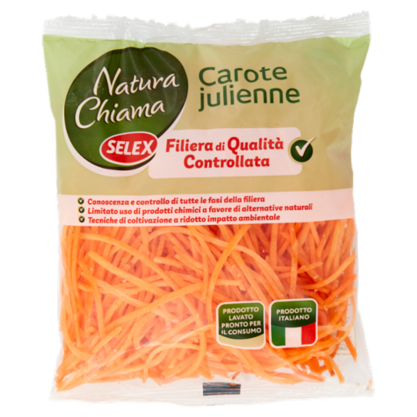 Selex Natura Chiama Carote Julienne Lavate e Pronte per il Consumo 200 g