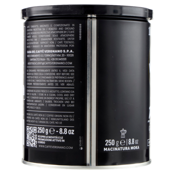 Caffè Vergnano 1882 100% Arabica Macinatura Moka 250 g