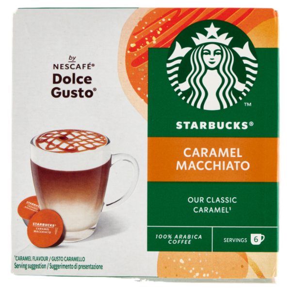 STARBUCKS Caramel Macchiato by Nescafé Dolce Gusto Latte Caramello e Caffè 12 Capsule 127,8 g