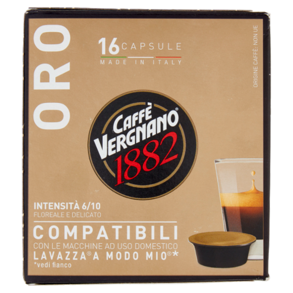 Caffè Vergnano 1882 Oro Capsule Compatibili Lavazza a Modo Mio* 16 x 7,5 g