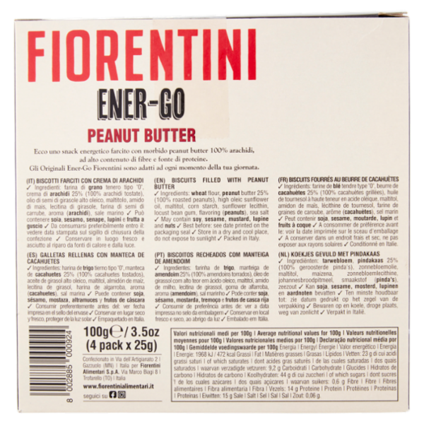 Fiorentini gli Originali Ener-Go Peanut Butter 4 x 25 g