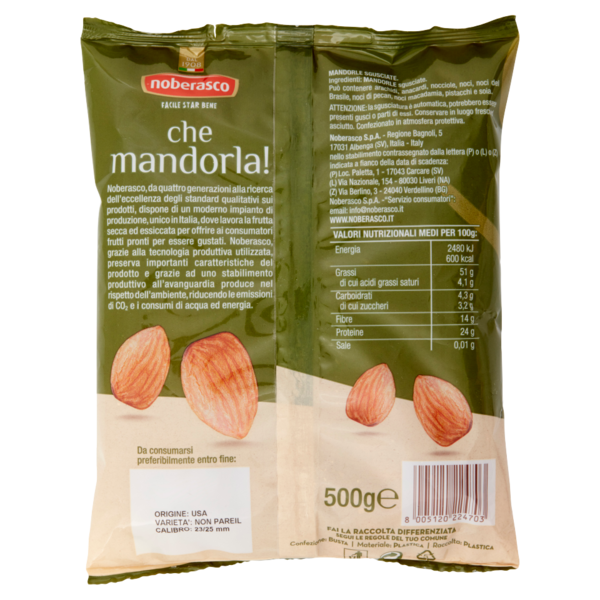 noberasco che mandorla! Mandorle Sgusciate 500 g