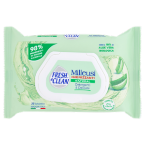 Fresh & Clean Salviettine Milleusi Igienizzanti Natural 20 Pz