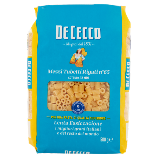 De Cecco Mezzi Tubetti Rigati n°65 500 g