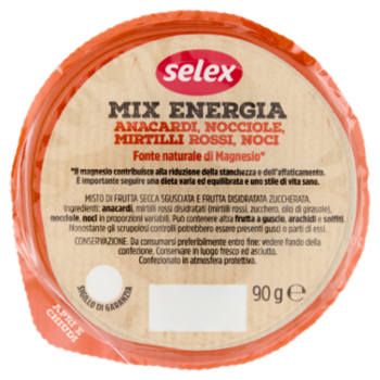 Selex Mix Energia Con Anacardi, Nocciole, Mirtilli Rossi e Noci 90 g
