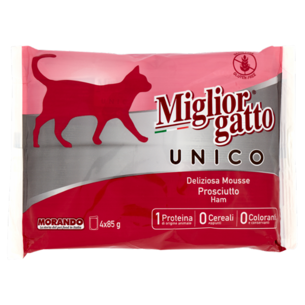 Migliorgatto Unico Deliziosa Mousse Prosciutto 4 x 85 g