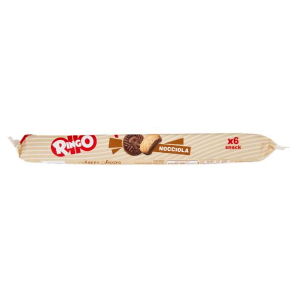 Ringo Nocciola Biscotti Farciti con Crema Nocciola e Cioccolato Snack merenda 6 porzioni 330g