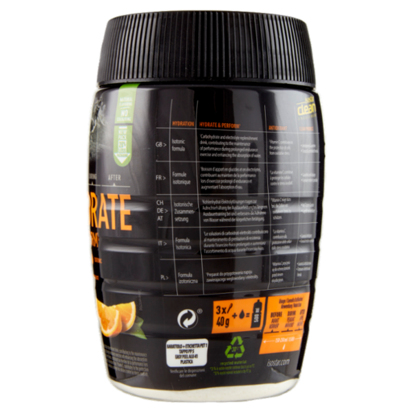 Isostad Hydrate & Perform, Preparato in polvere per bevanda isotonica sport, Gusto arancia 400 g