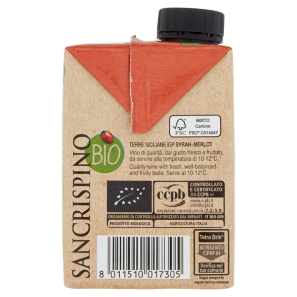 San Crispino Bio Terre Siciliane IGP Syrah-Merlot 500 ml