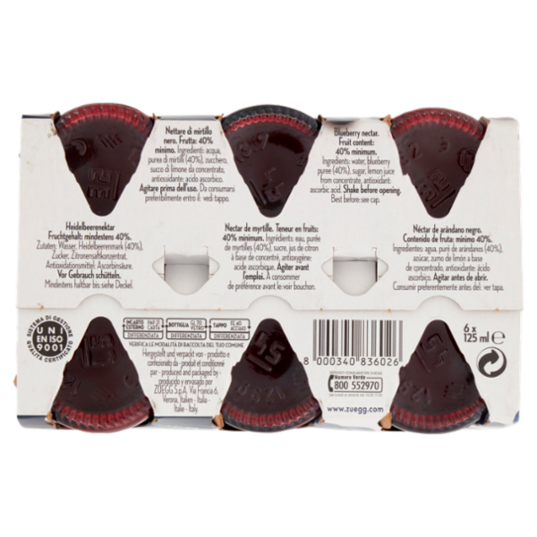 Zuegg I frutteti di Oswald Zuegg Nettare di Mirtillo Nero Selvatico 6 x 125 ml