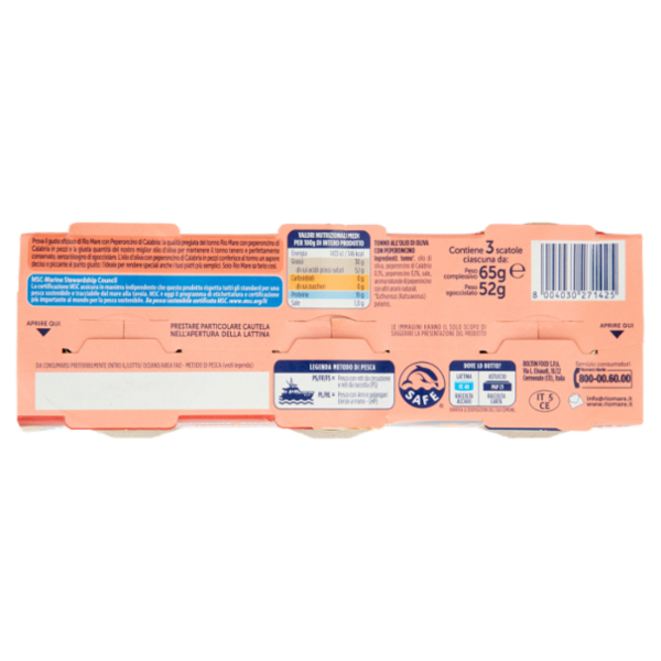 Rio mare Tonno all'Olio di Oliva con Peperoncino di Calabria 3 x 65 g