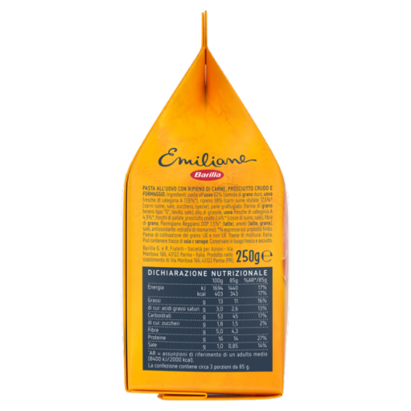 Barilla Emiliane Tortelloni con Prosciutto Crudo e Parmigiano Reggiano 250 g