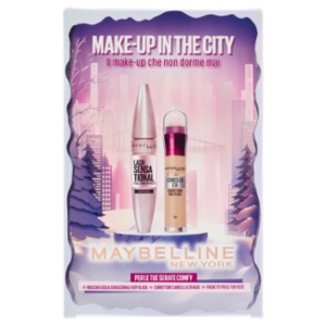 Maybelline New York Make-Up In The City Mascara Ciglia Sensazionali + Cancella Età Nude02 + Pochette
