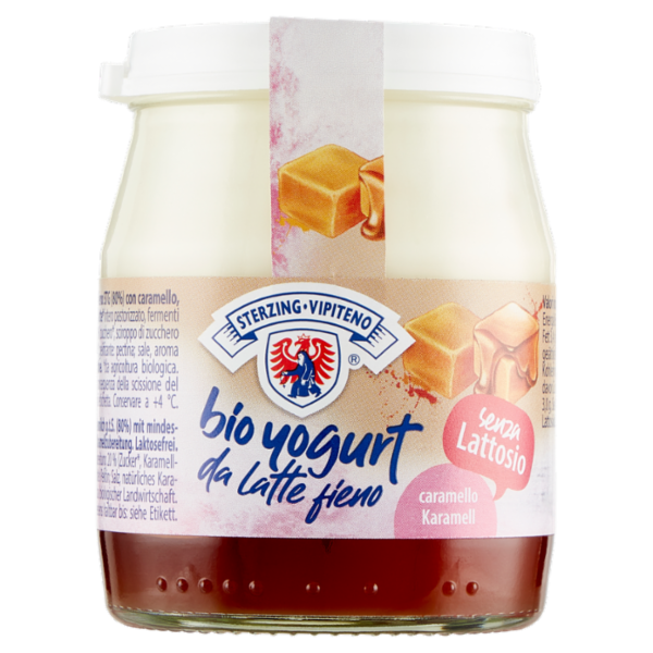 Sterzing Vipiteno bio yogurt da Latte fieno caramello senza Lattosio 150 g