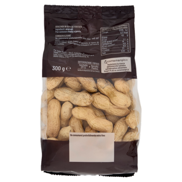 Selex Saper di Sapori Frutta Secca Arachidi Tostate con Guscio 300 g