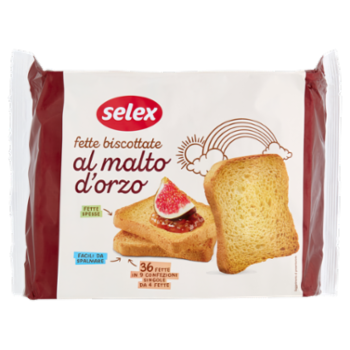 Selex Fette Biscottate Al Malto D'Orzo In Confezioni Salvafreschezza 9x4 Fette 320 g
