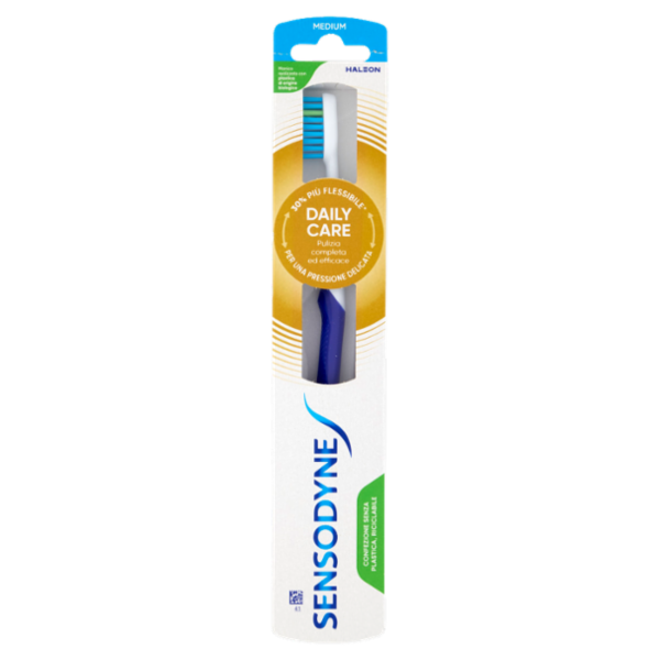Sensodyne Spazzolino per Denti Sensibili Daily Care Controlla l'Accumulo di Placca con Setole Medie