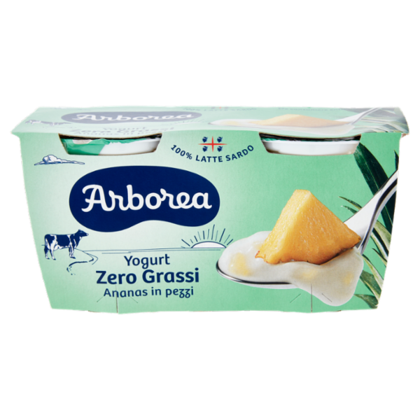 Arborea Yogurt Zero Grassi Ananas in pezzi 2 x 125 g