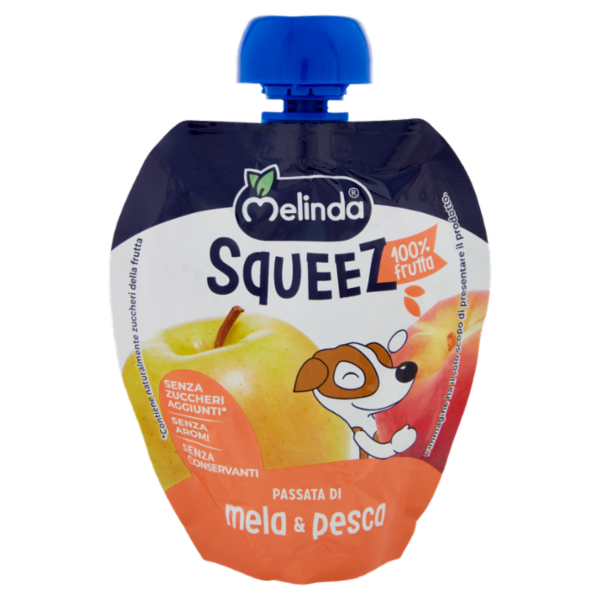 Melinda Squeez 100% frutta Passata di mela & pesca 90 g