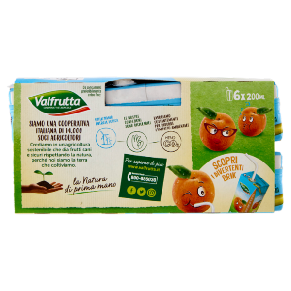 Valfrutta Albicocca Italiana Succo e polpa di frutta 6 x 200 ml