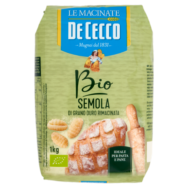 De Cecco Le Macinate Bio Semola di Grano Duro Rimacinata 1 Kg