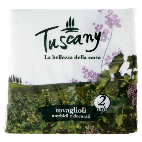 Tuscany tovaglioli morbidi e decorati 2 veli 40 pz
