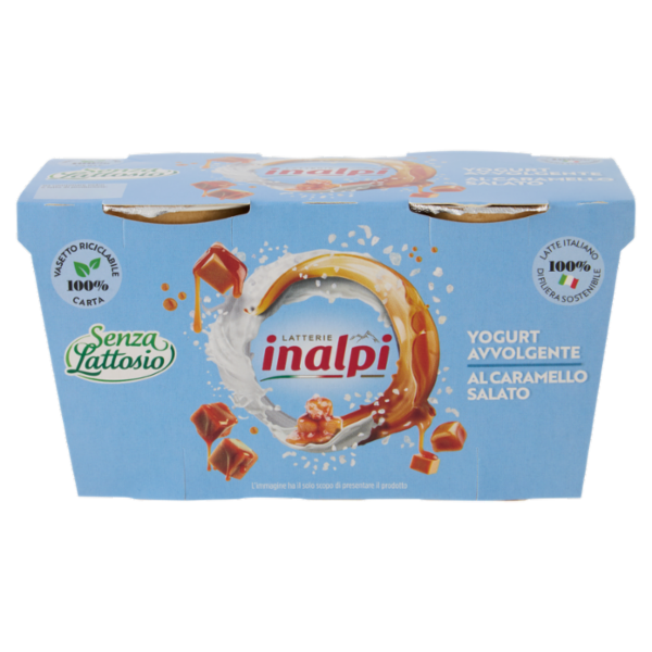 Latterie inalpi Yogurt Avvolgente al Caramello Salato Senza Lattosio 2 x 125 g