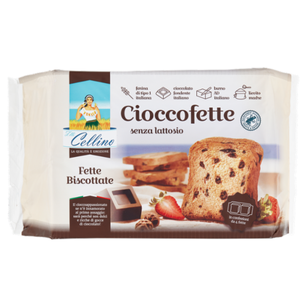 F.lli Cellino Cioccofette senza lattosio Fette Biscottate 360 g
