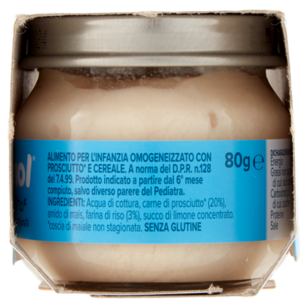 nipiol prosciutto* omogeneizzato con carne e cereale 2 x 80 g