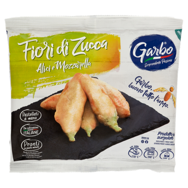 Garbo Linea Pastellati Fiori di Zucca Alici e Mozzarella Prodotto surgelato 275 g