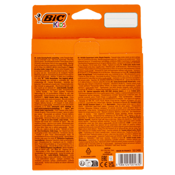 Bic Kids Evolution Triangle Matite Colorate Jumbo 12 pz