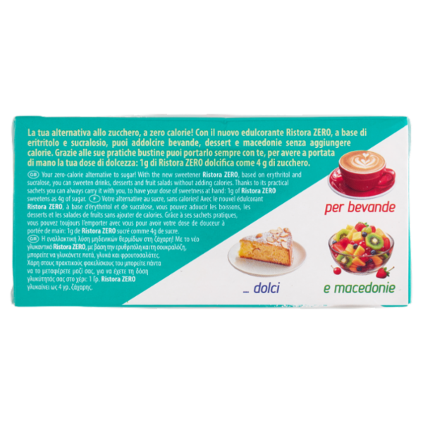 ristora Zero Calorie Edulcorante da tavola a base di Eritritolo e Sucralosio Bustine 60 x 1 g