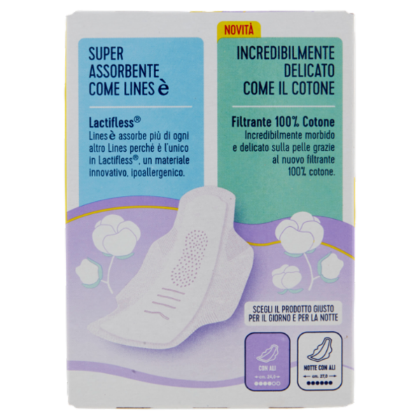 Lines è Cotone giorno con ali 9 + 1 pz