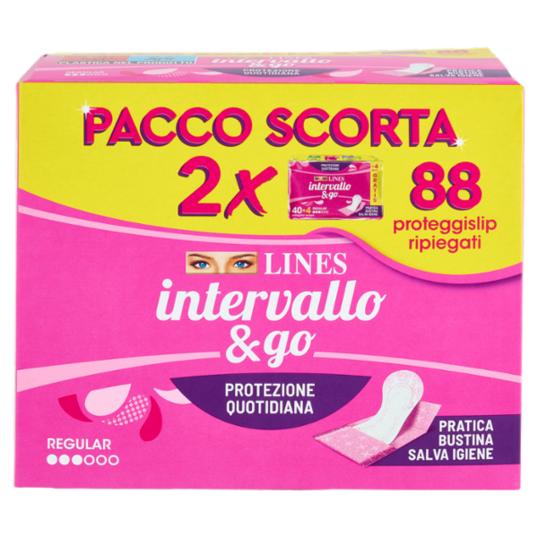 Lines intervallo & go Regular proteggislip ripiegati 88 pz