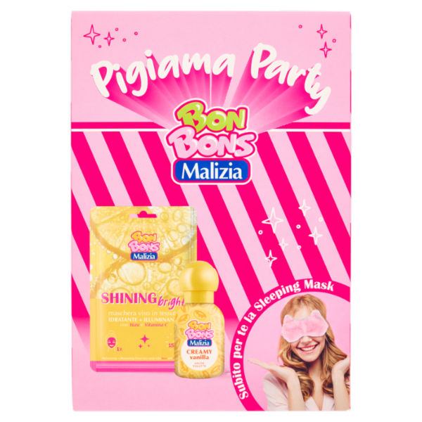 Malizia Bon Bons Pigiama Party Maschera Viso Shining 25mL + Eau de Toilette Creamy Vanilla 50 mL