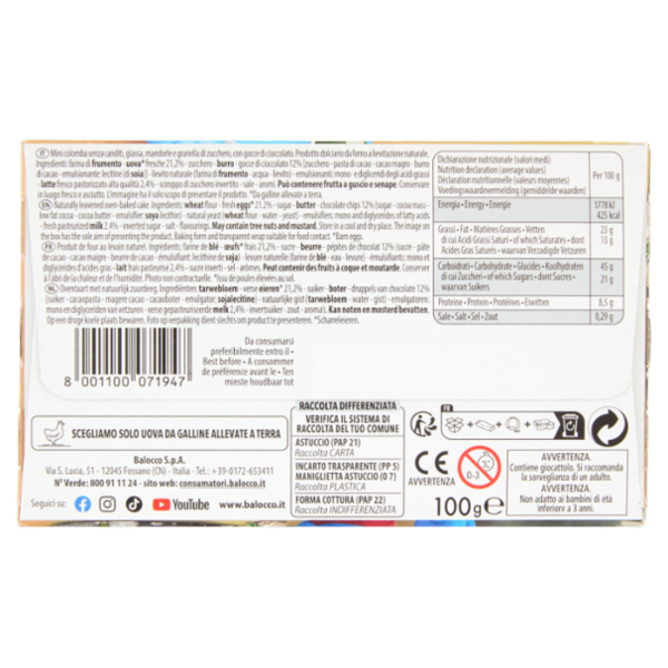 Balocco Mini Colomba con gocce di cioccolato i Puffi 100 g