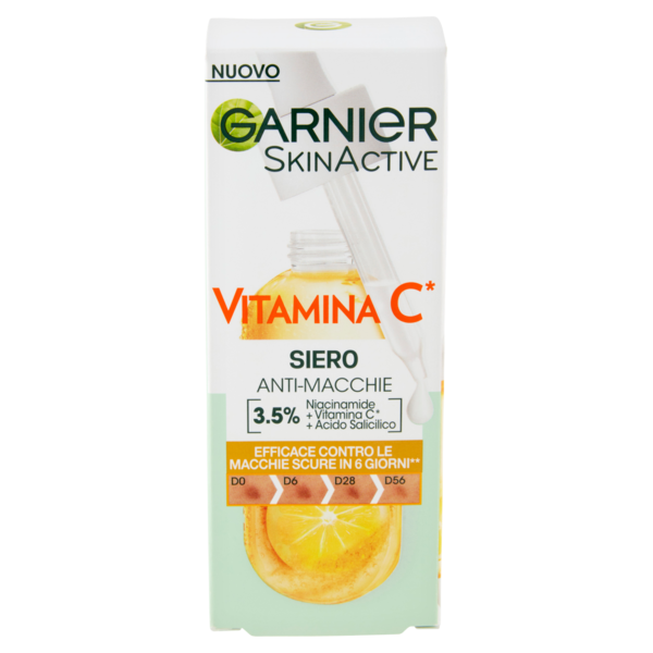 Garnier Siero Vitamina C Anti-Macchie, Illuminante e Rimpolpante, 30 ml