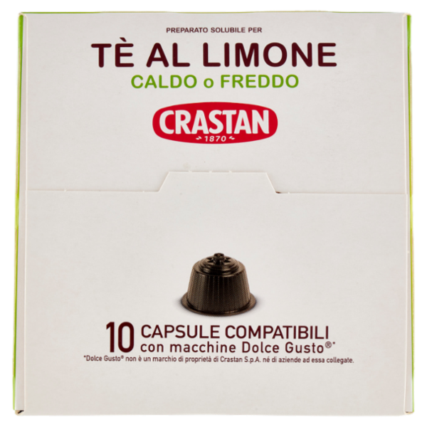 Crastan Preparato Solubile per Tè al Limone Capsule Compatibili con macchine Dolce Gusto 10 x 12 g