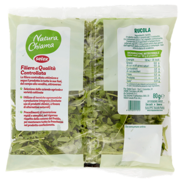 Selex Natura Chiama Rucola Lavata e Pronta per il Consumo 80 g