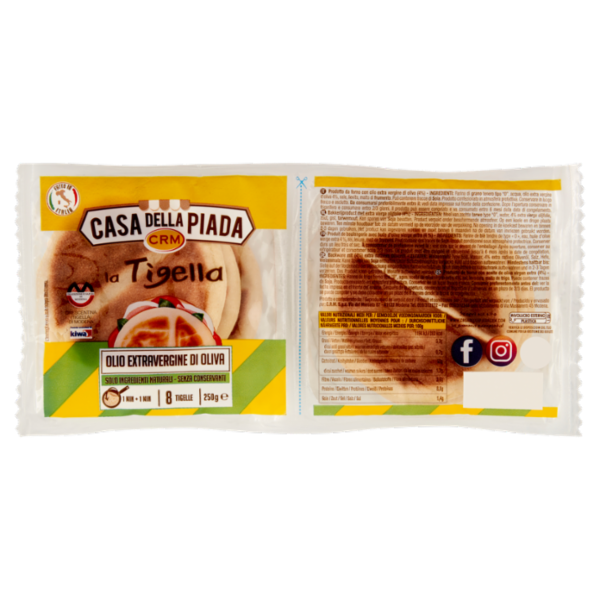 Casa della Piada la Tigella Olio Extravergine di Oliva 8 Tigelle 250 g